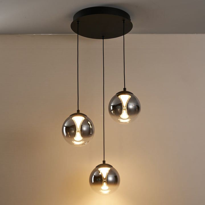 Havant 3 Light Smoked Glass Pendant
