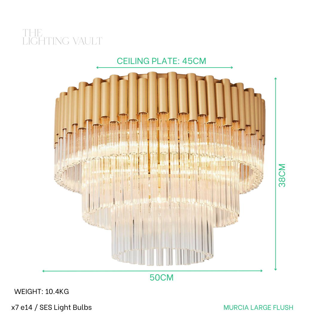Murcia Large Flush Chandelier – Matt Gold