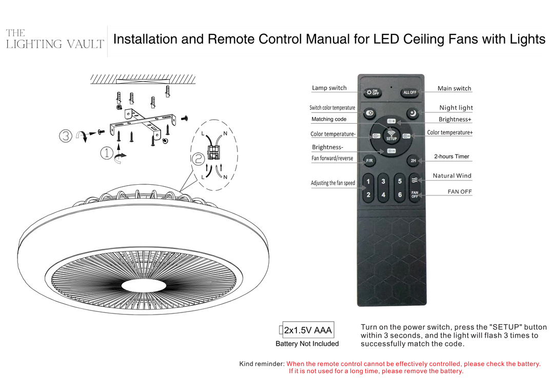 Newell Remote Control Ceiling Fan