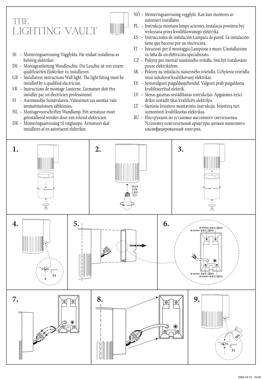Pistoia Single Wall Light