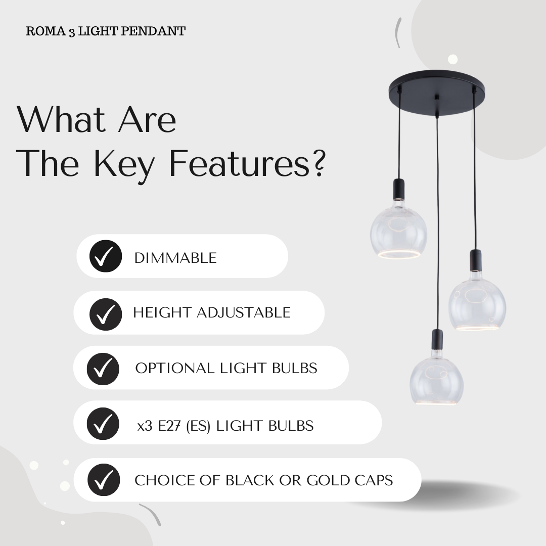 Roma 3-Light Spiral Pendant
