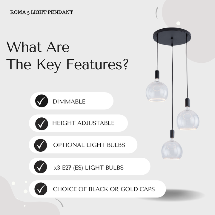 Roma 3-Light Spiral Pendant