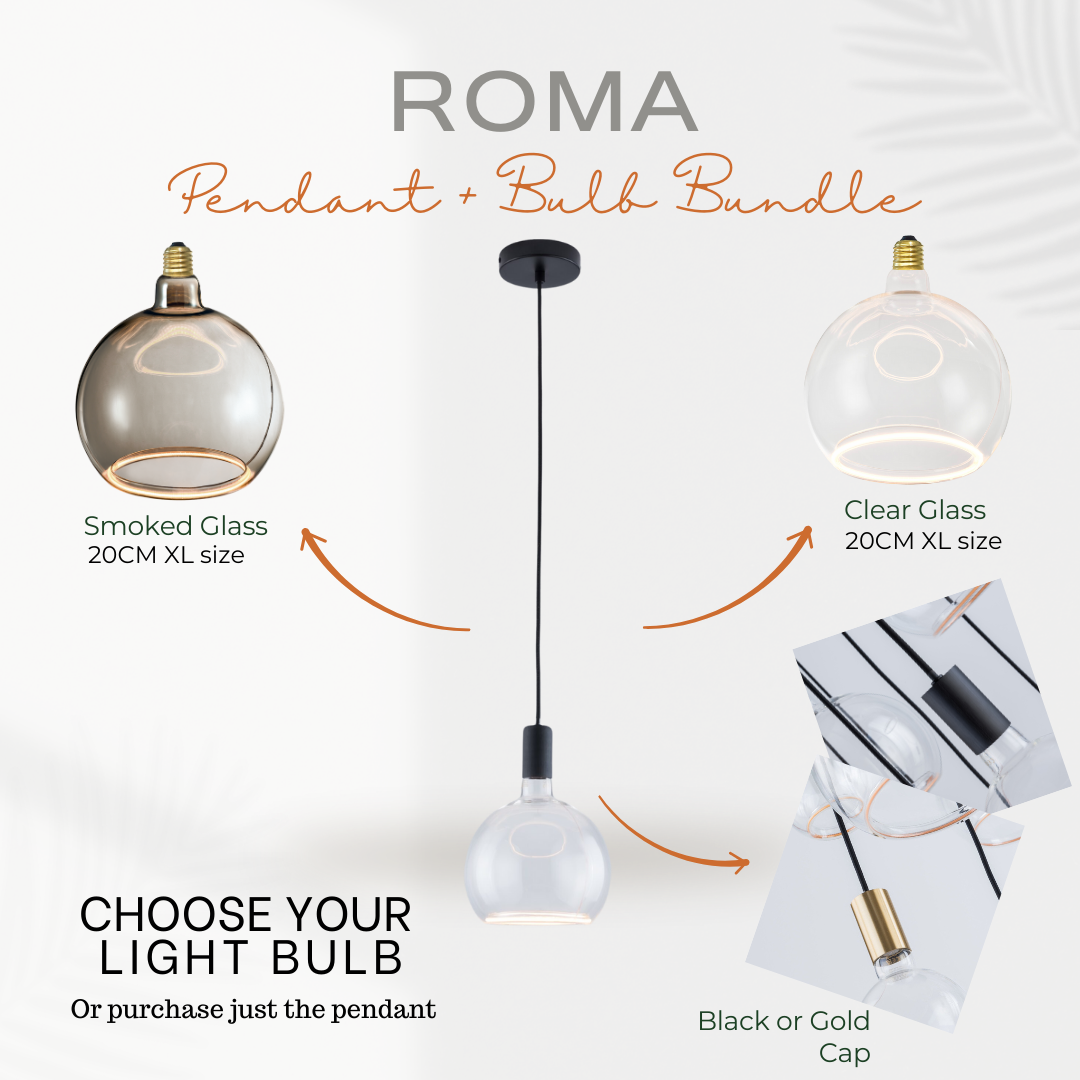 Roma Single Pendant – Aura Ring LED Bulb