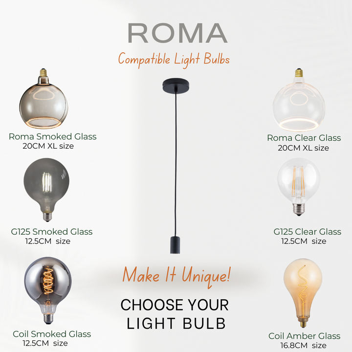 Roma Single Pendant – Aura Ring LED Bulb