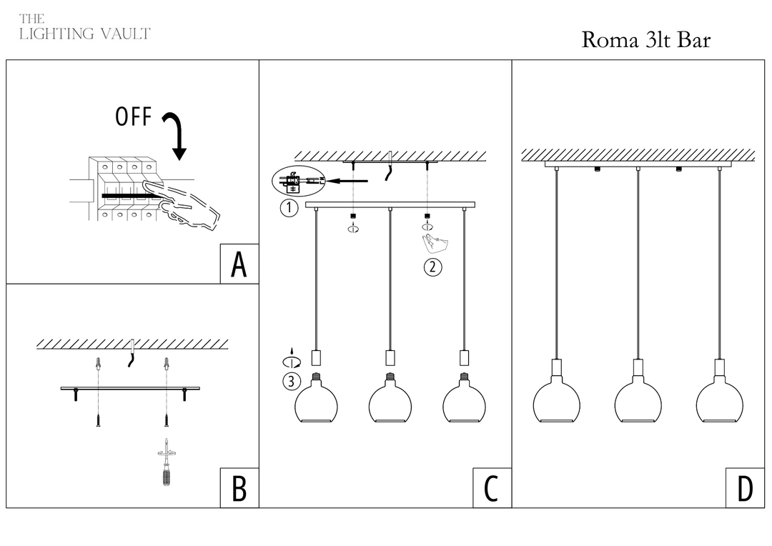 Roma 3lt Pendant Bar - 2 COLOURS