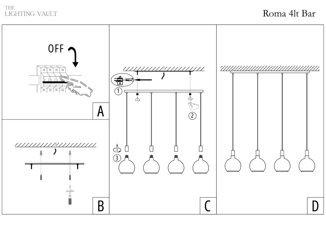 Roma 4lt Pendant Bar - 2 COLOURS