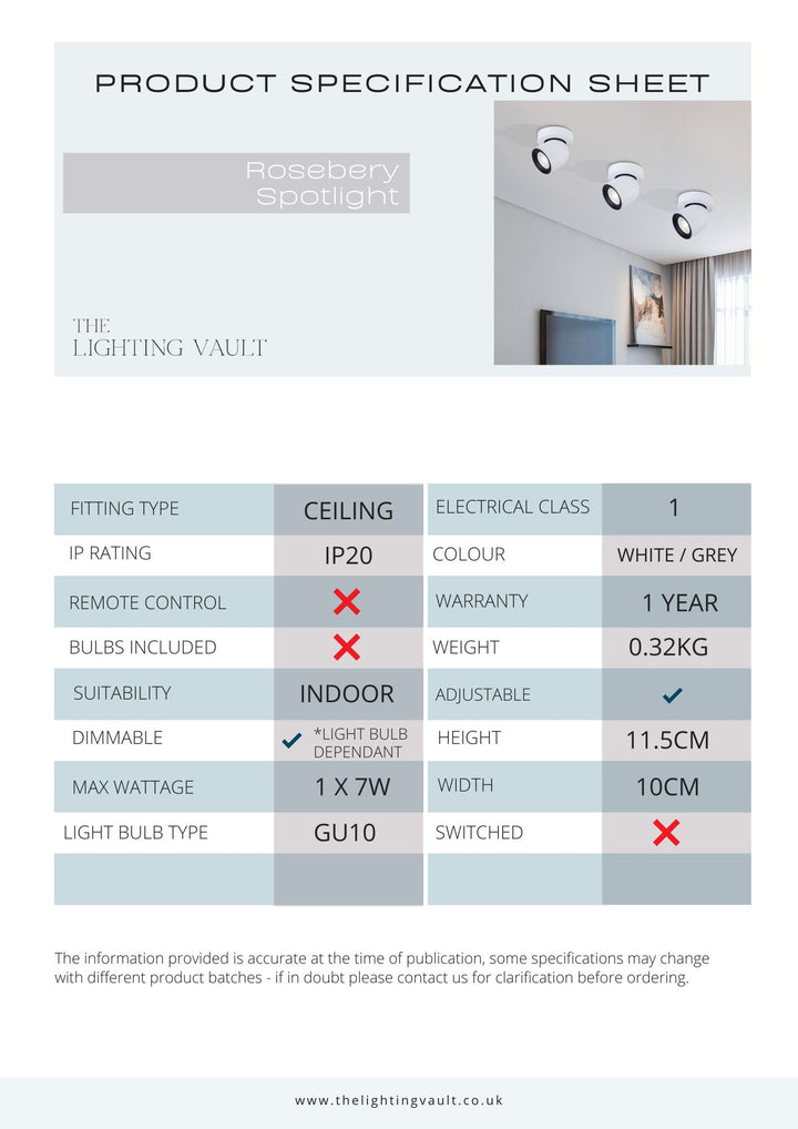 Rosebery Single Spotlight - 2 Colours