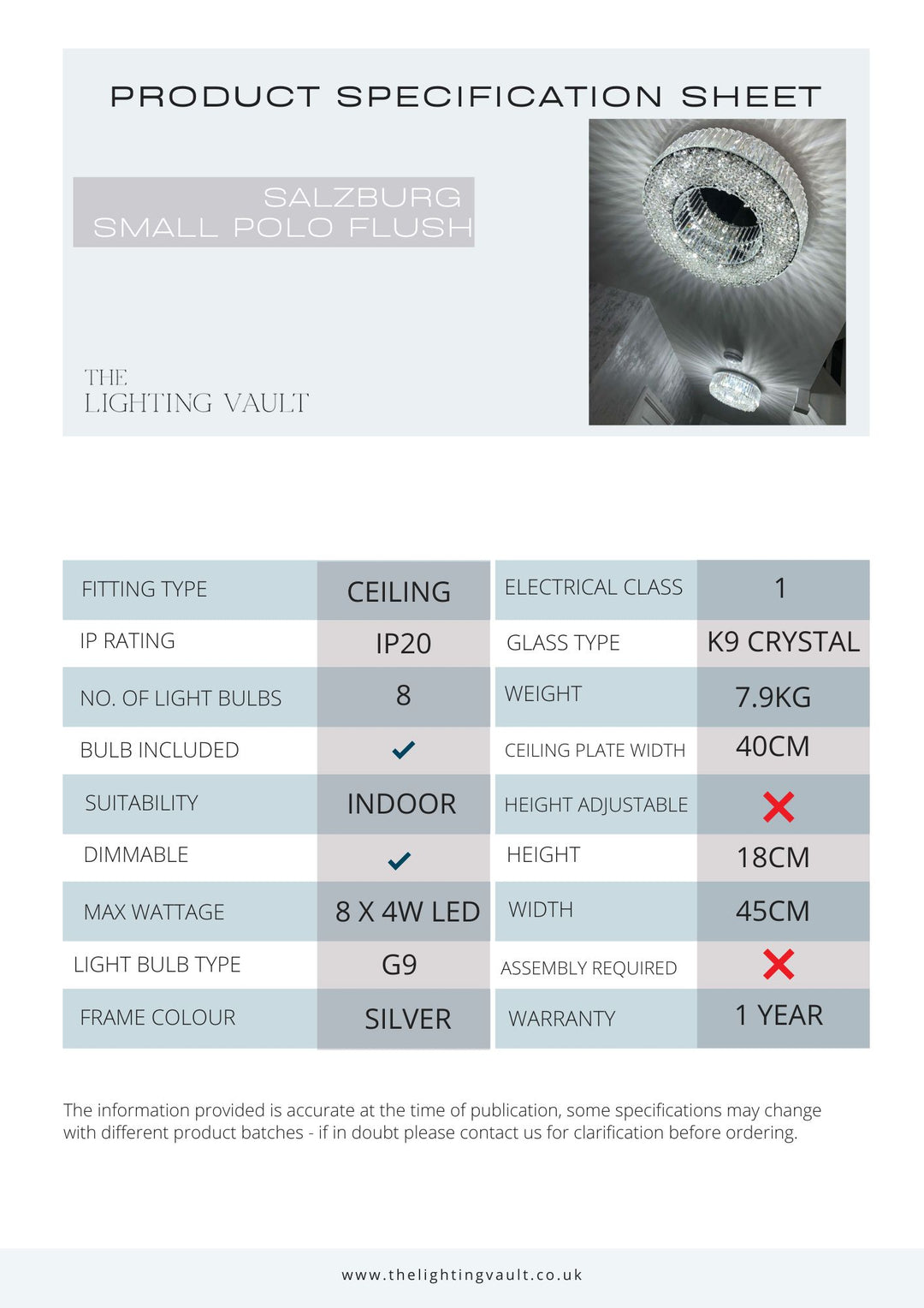 Salzburg Small Crystal Polo Flush