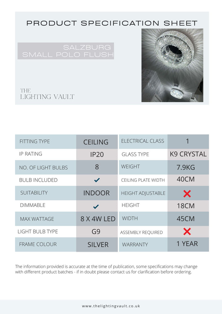 Salzburg Small Crystal Polo Flush