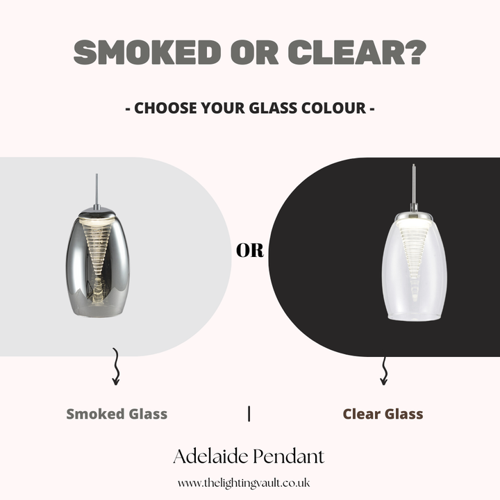 Adelaide 5 Light Spiral Pendant – Clear or Smoked Glass