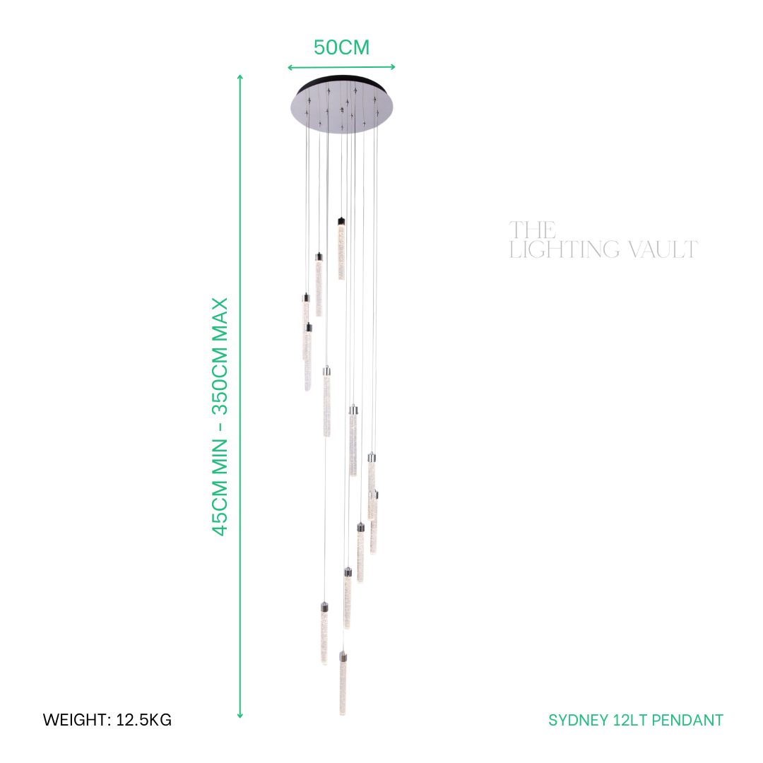 Sydney 12-Light Spiral Pendant Chandelier