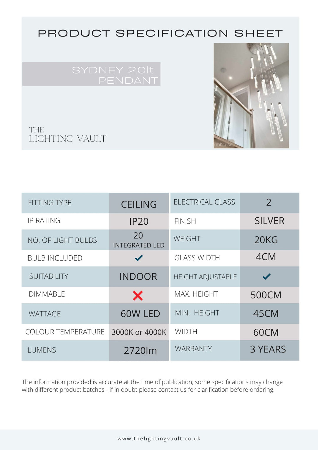 Sydney 20-Light Spiral Pendant Chandelier – Extra Large LED Staircase Light