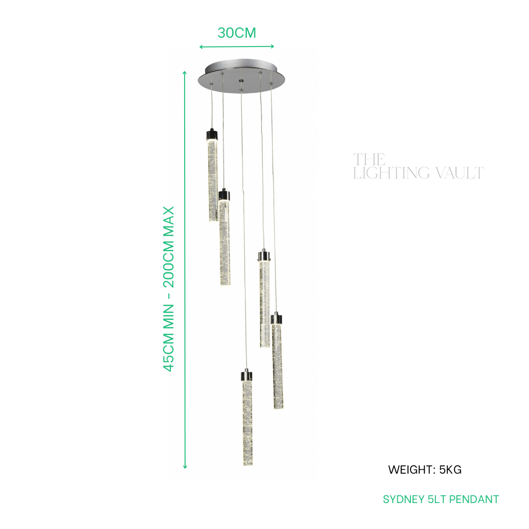 Sydney 5-Light Spiral Pendant Chandelier