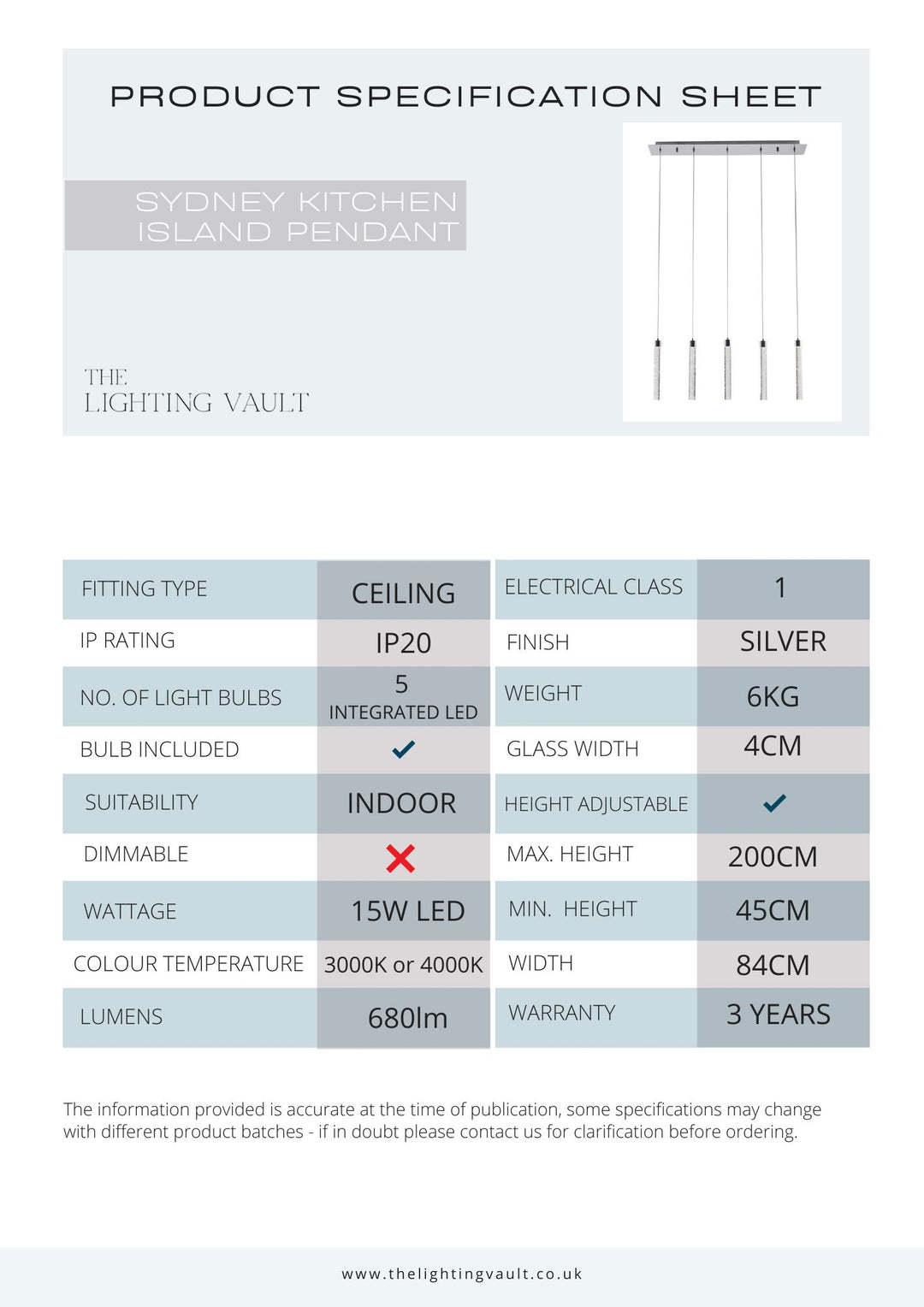 Sydney 5-Light Bubble Glass Pendant Bar