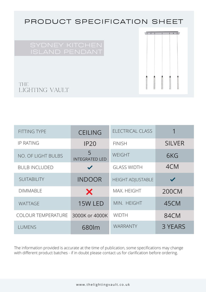 Sydney 5-Light Bubble Glass Pendant Bar