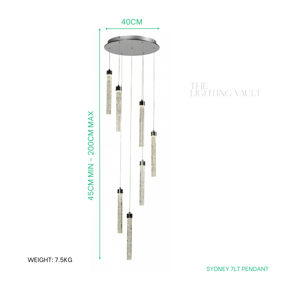 Sydney 7-Light Spiral Pendant Chandelier