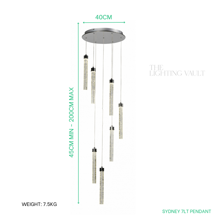 Sydney 7-Light Spiral Pendant Chandelier