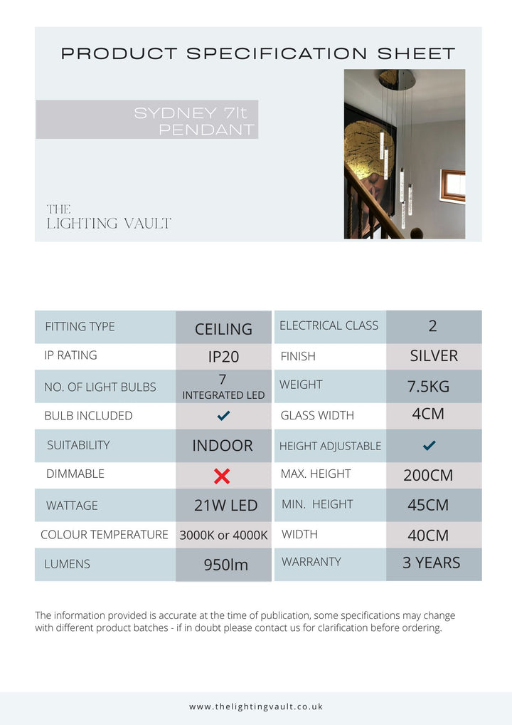 Sydney 7-Light Spiral Pendant Chandelier
