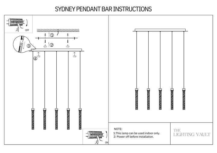 Sydney 5-Light Bubble Glass Pendant Bar