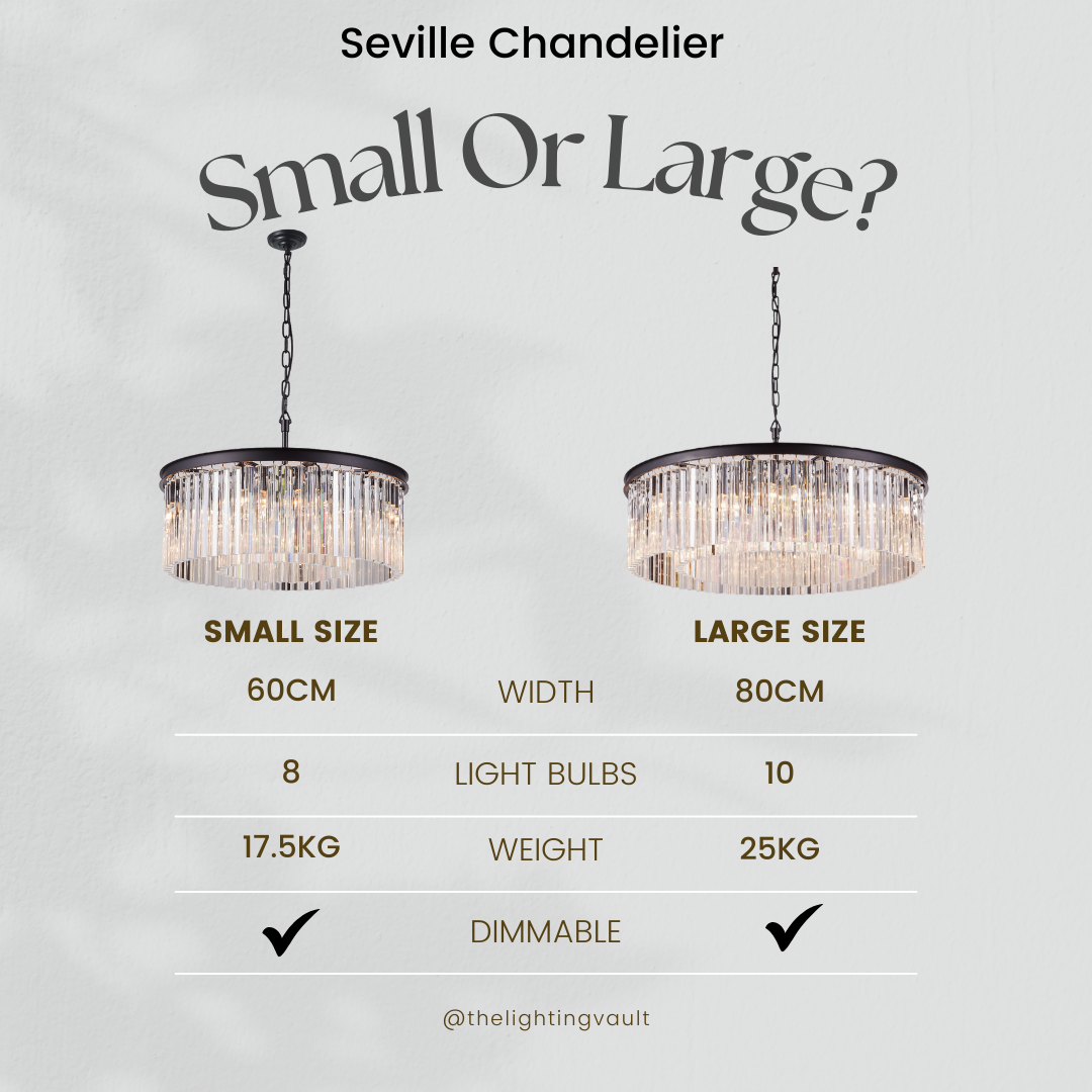 Seville Large Black Chandelier with Triangular Crystals