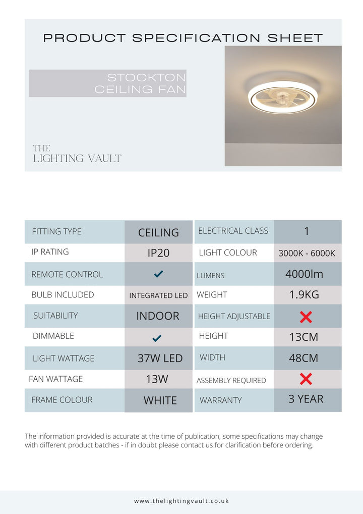 Stockton Remote Control Ceiling Fan