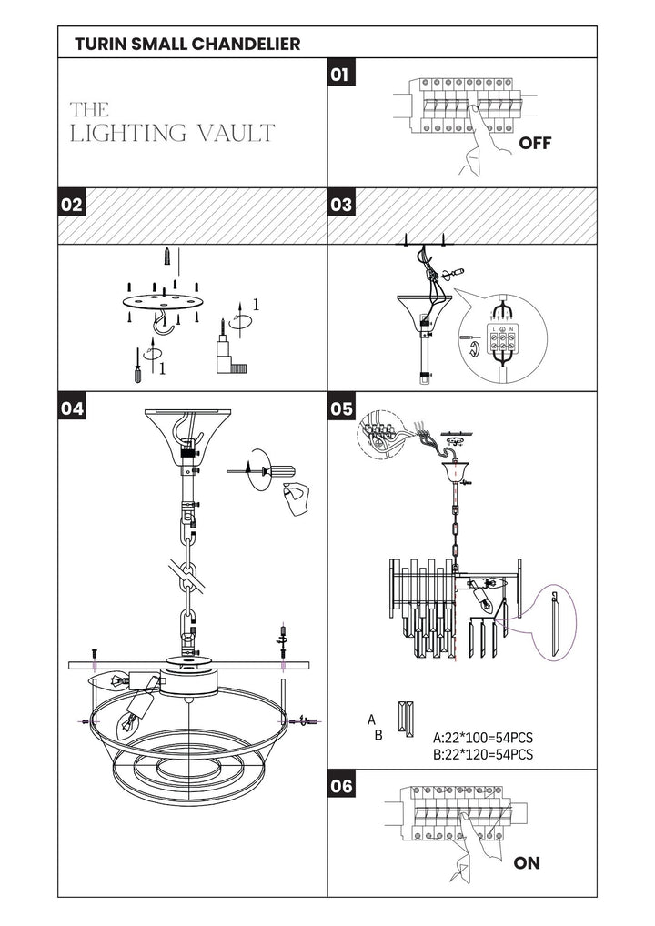 Turin Small Chandelier Silver
