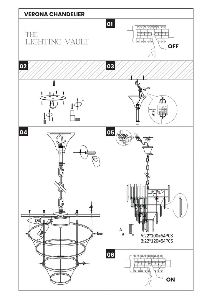 Verona Large Chandelier Gold