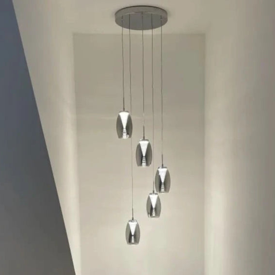 Smoked glass staircase ceiling light