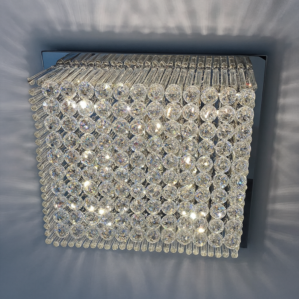 Ballina crystal square ceiling light flush mount