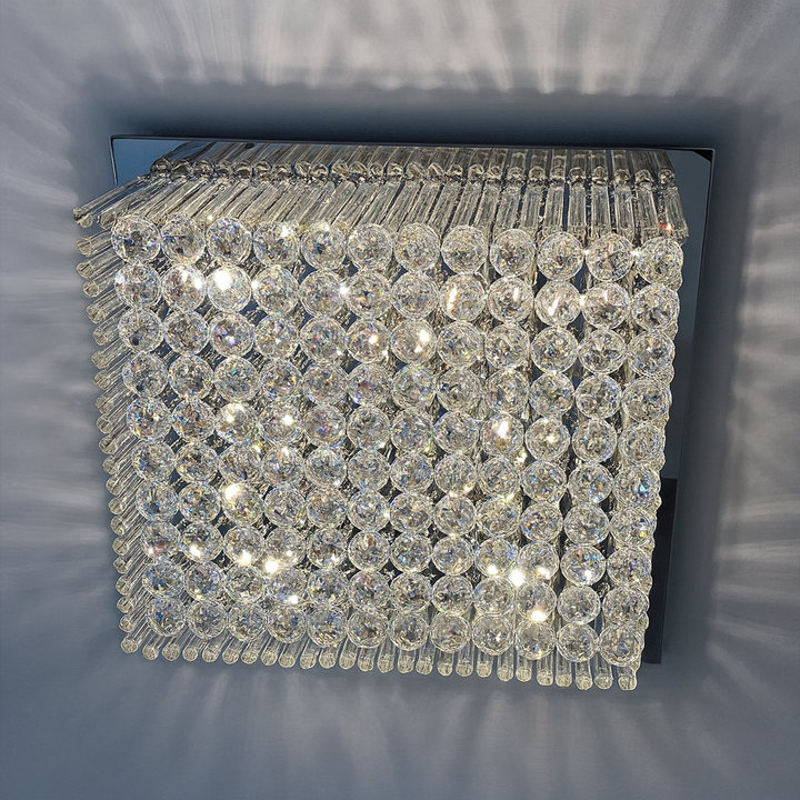 Ballina crystal square ceiling light flush mount