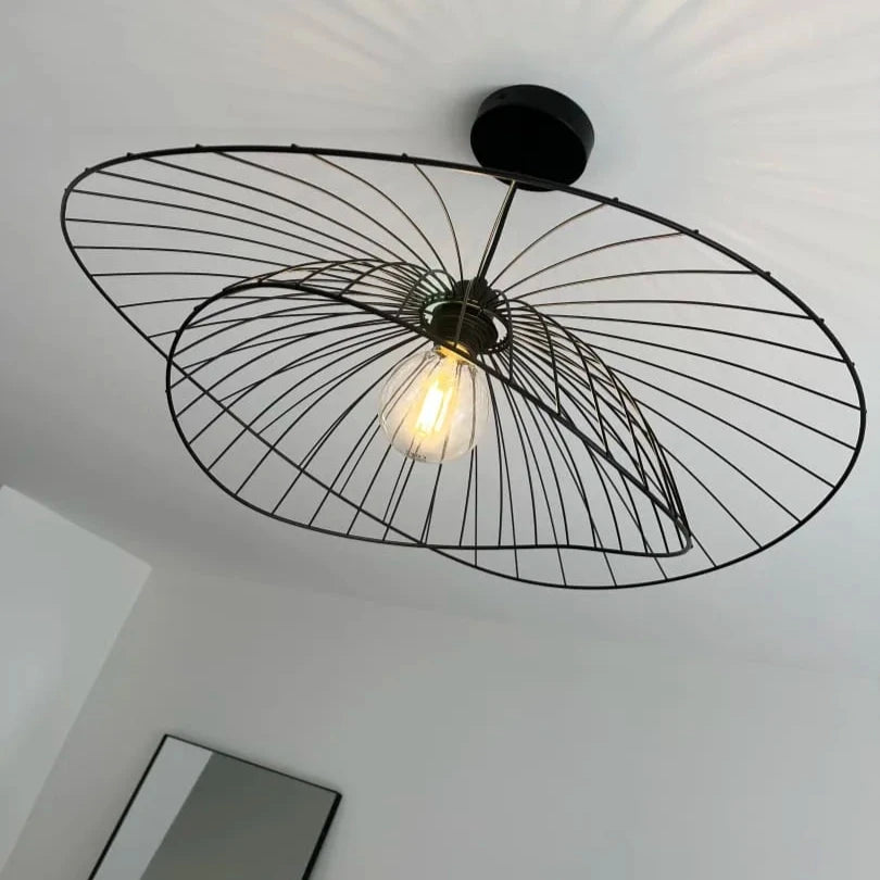 Broome Pendant Light – Large Matt Black Wireframe Ceiling Light