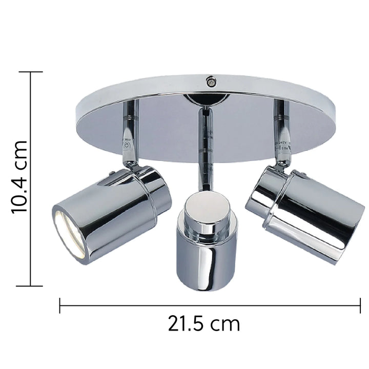Bunbury Chrome 3 Light Bathroom Spotlight