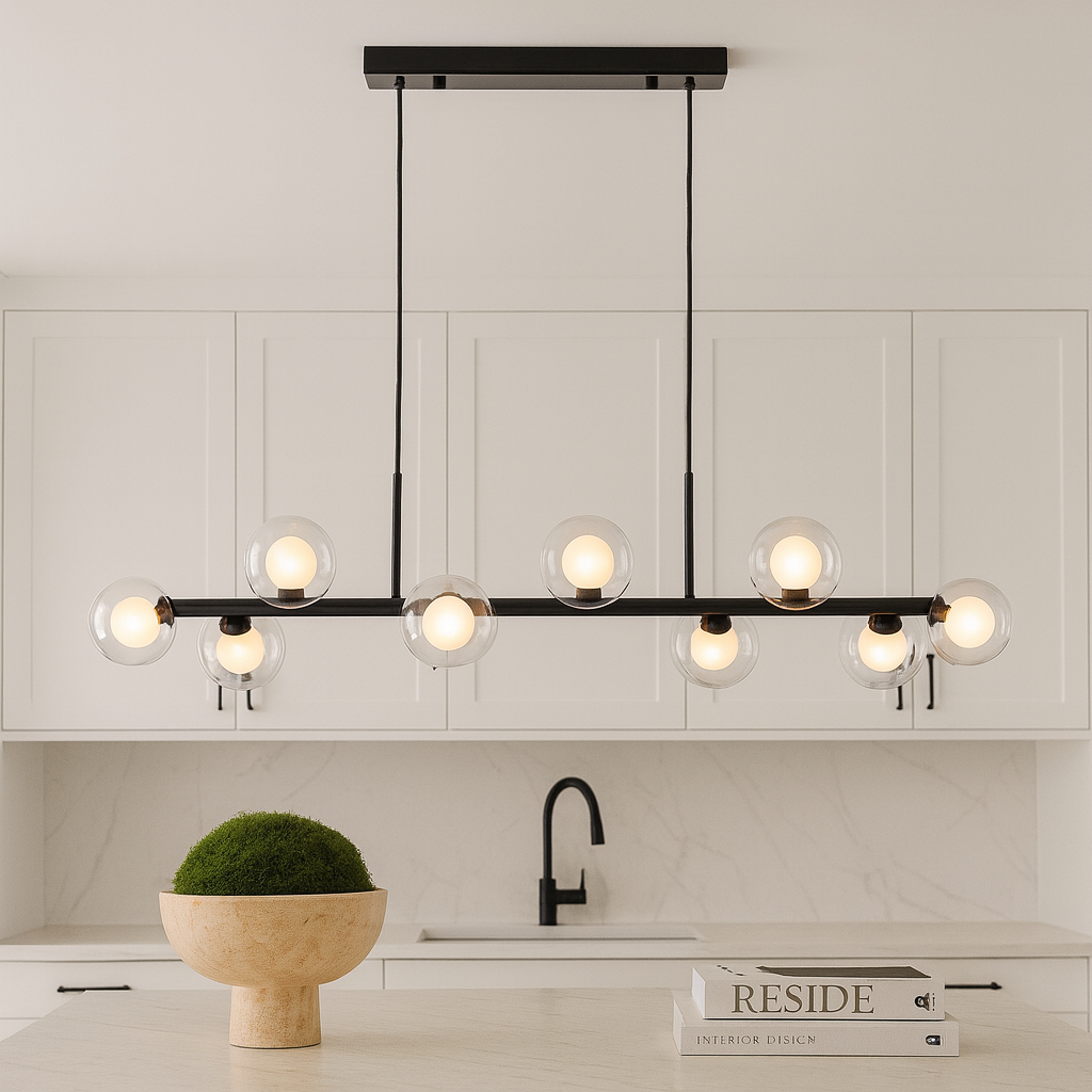 Large Kitchen Island Pendant Light In Black Or Gold Finish – The