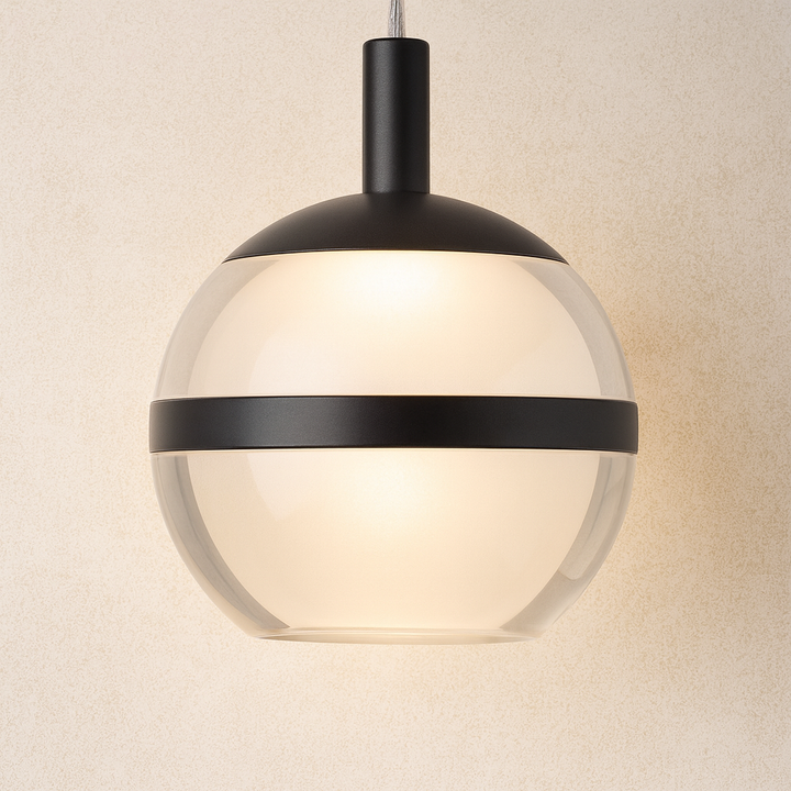 Forbes black pendant glass ball close-up