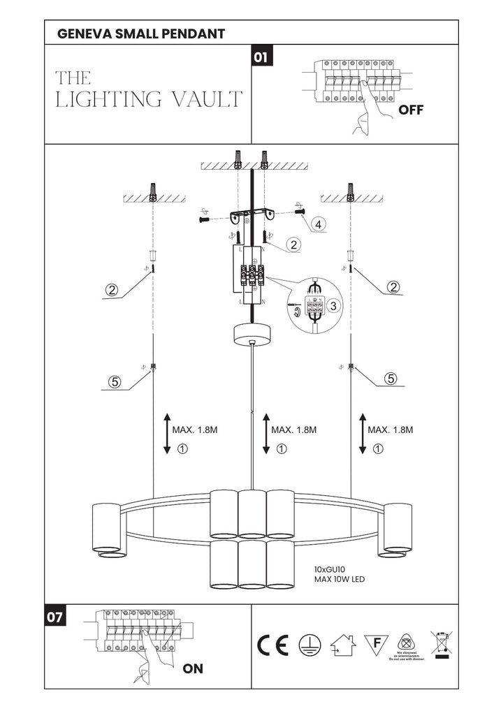 Geneva Large Round Pendant Light – 3 Colours