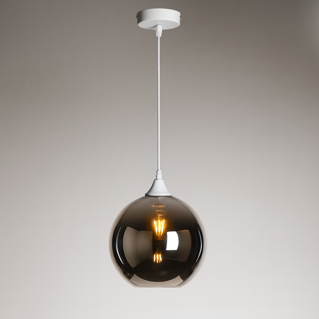 Irvine white pendant with smoked glass