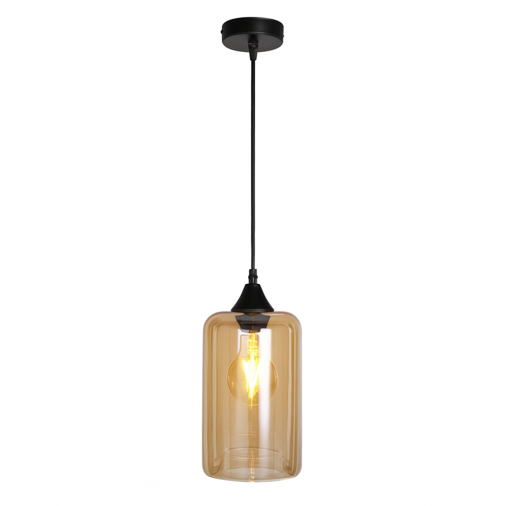 Lexington amber glass pendant light with A8 bulb