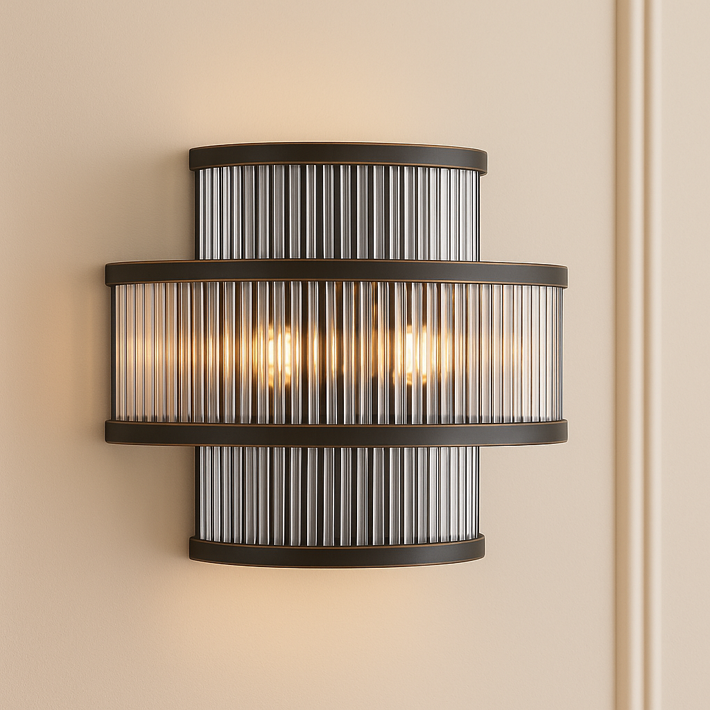 Lucia black wall light in luxury living room