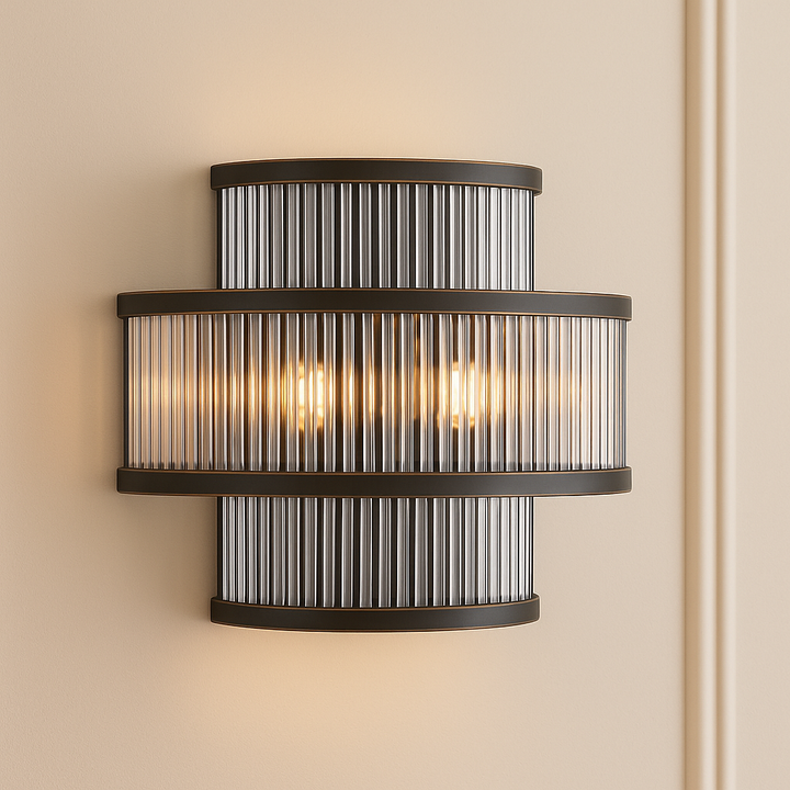 Lucia black wall light in luxury living room