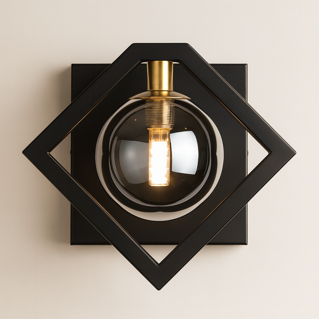 Marlow black and gold wall light
