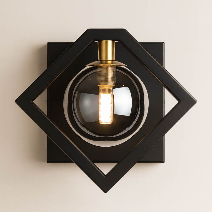 Marlow black and gold wall light