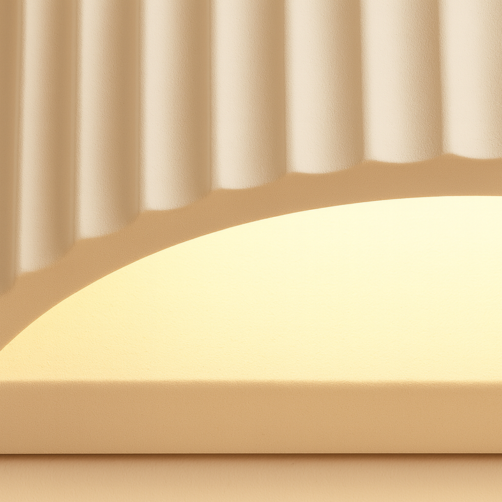Nowra wall light close-up showing ribbed plaster texture