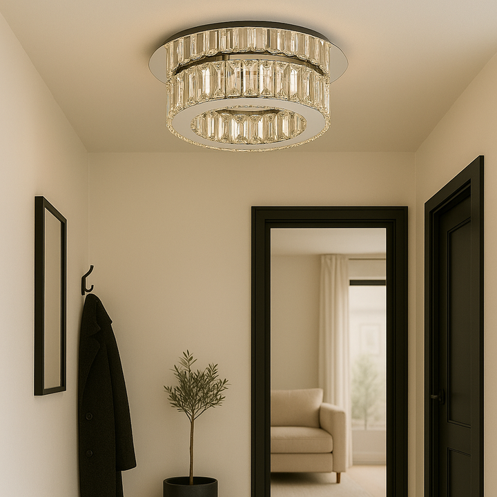 Canberra Small Flush – Crystal Ceiling Light