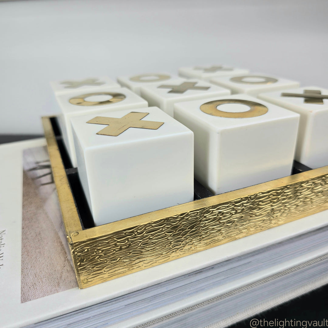 White & Gold Noughts And Crosses Game