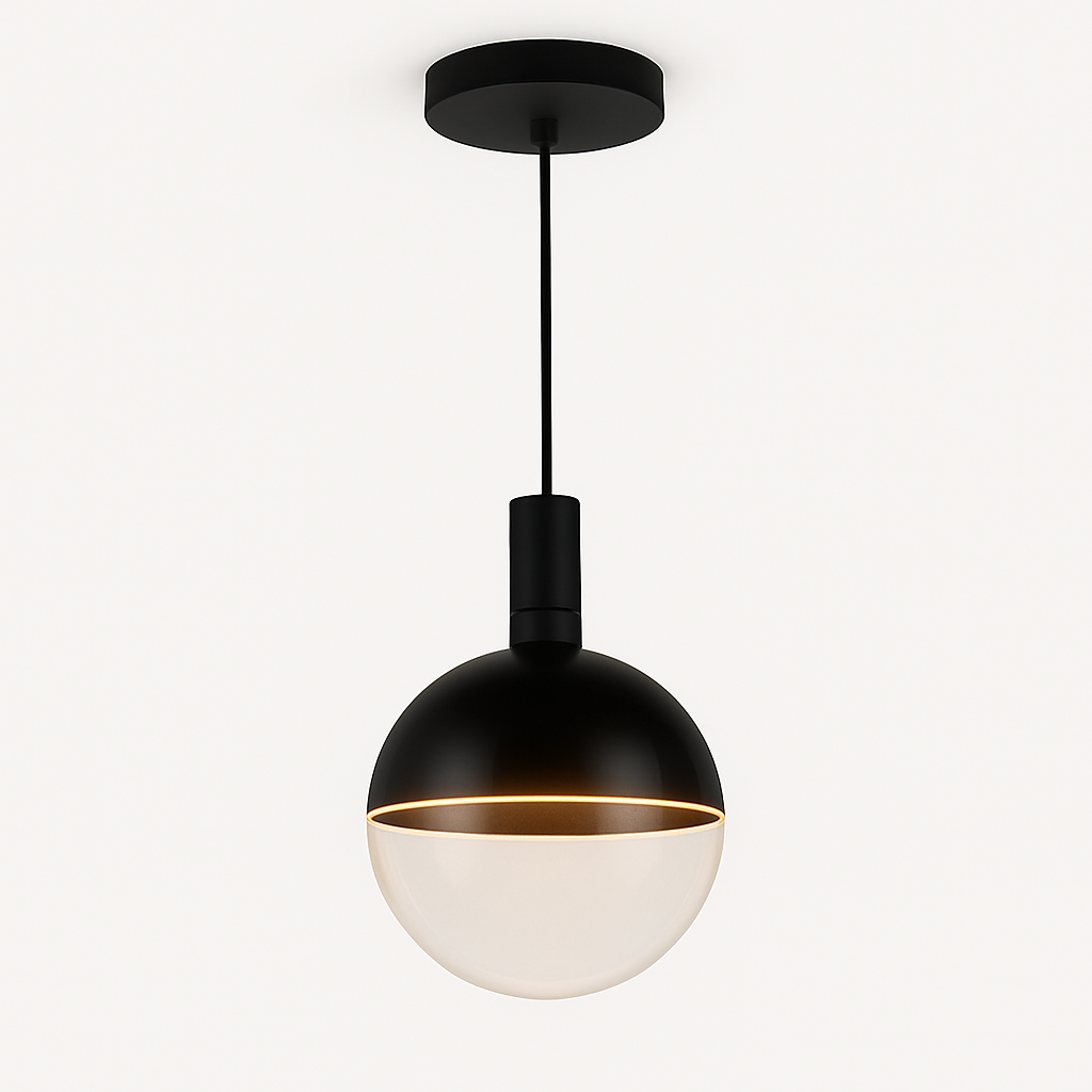 Roma Luxe pendant light with matt black cap