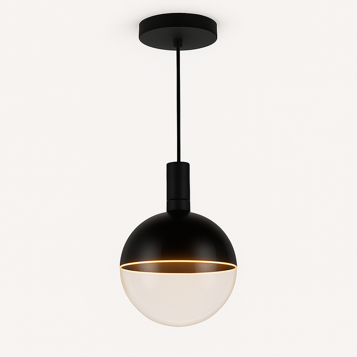 Roma Luxe pendant light with matt black cap