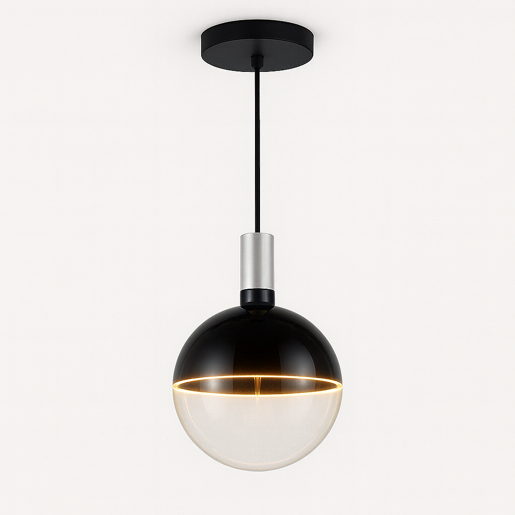 Roma Luxe pendant light with matt nickel cap