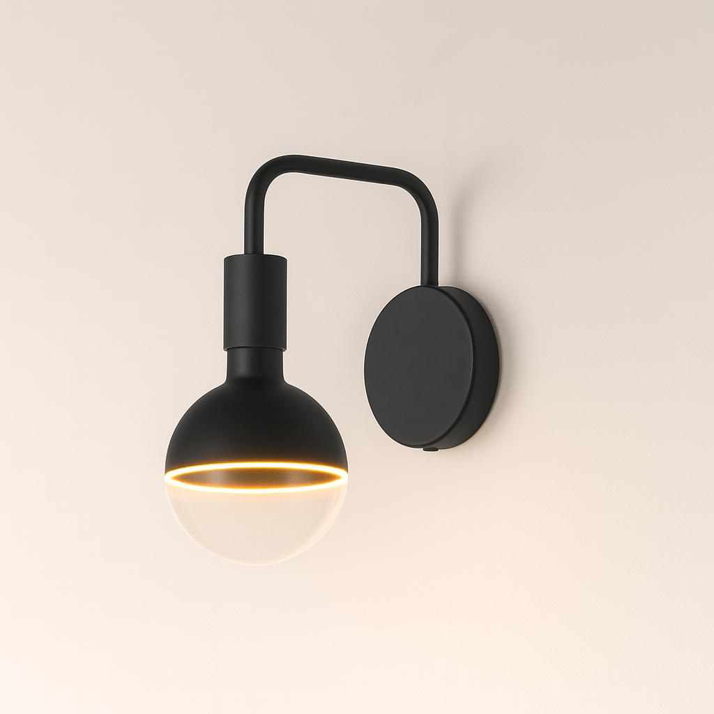 Roma Luxe wall light with black cap modern lighting