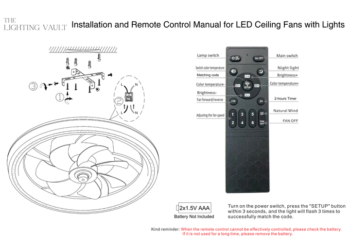 Stockton Remote Control Ceiling Fan