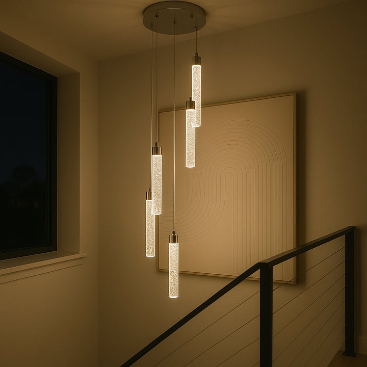 Sydney 5-Light Spiral Pendant in warm white finish